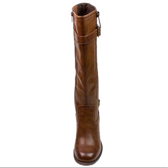 Boots Brown Knee High Womens White Mountain Dover Harness Cognac Size 10 - Picture 3 of 12